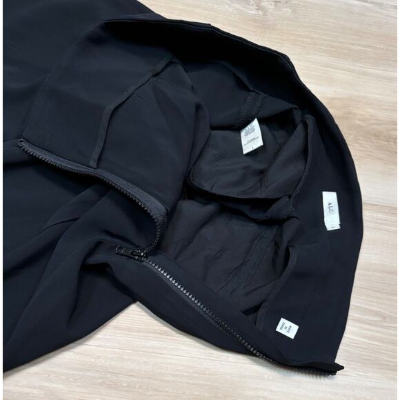 ALC Wide Leg Crop Trousers sz 2 Black 22" Inseam Side-Zip Viscose - Picture 8 of 16